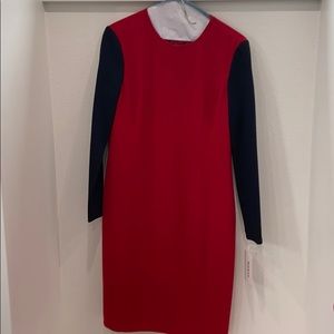 WORTH New York navy and red dress